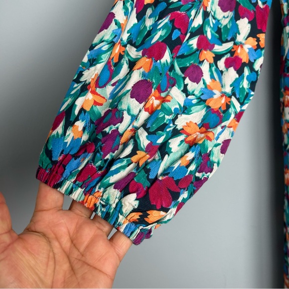 Fresha London scarlet tulips print midi dress size XS long sleeve - Picture 5 of 15